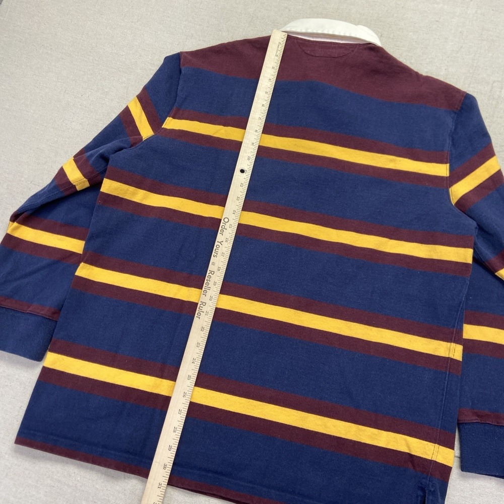 Vintage Polo Ralph Lauren Rugby Shirt Mens L Striped Ivy League Logo 90s - Picture 4 of 9